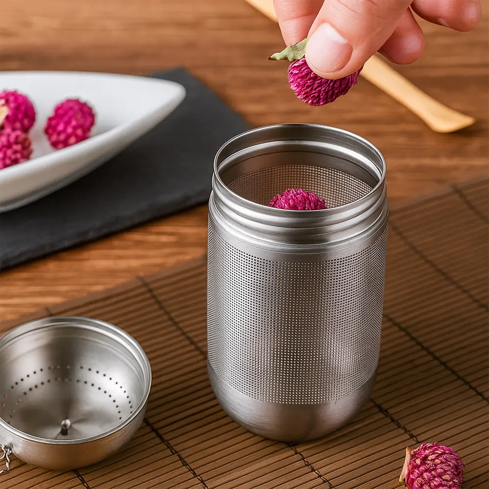 Infusor de Chá EasyTea com Corrente – Aço Inoxidável