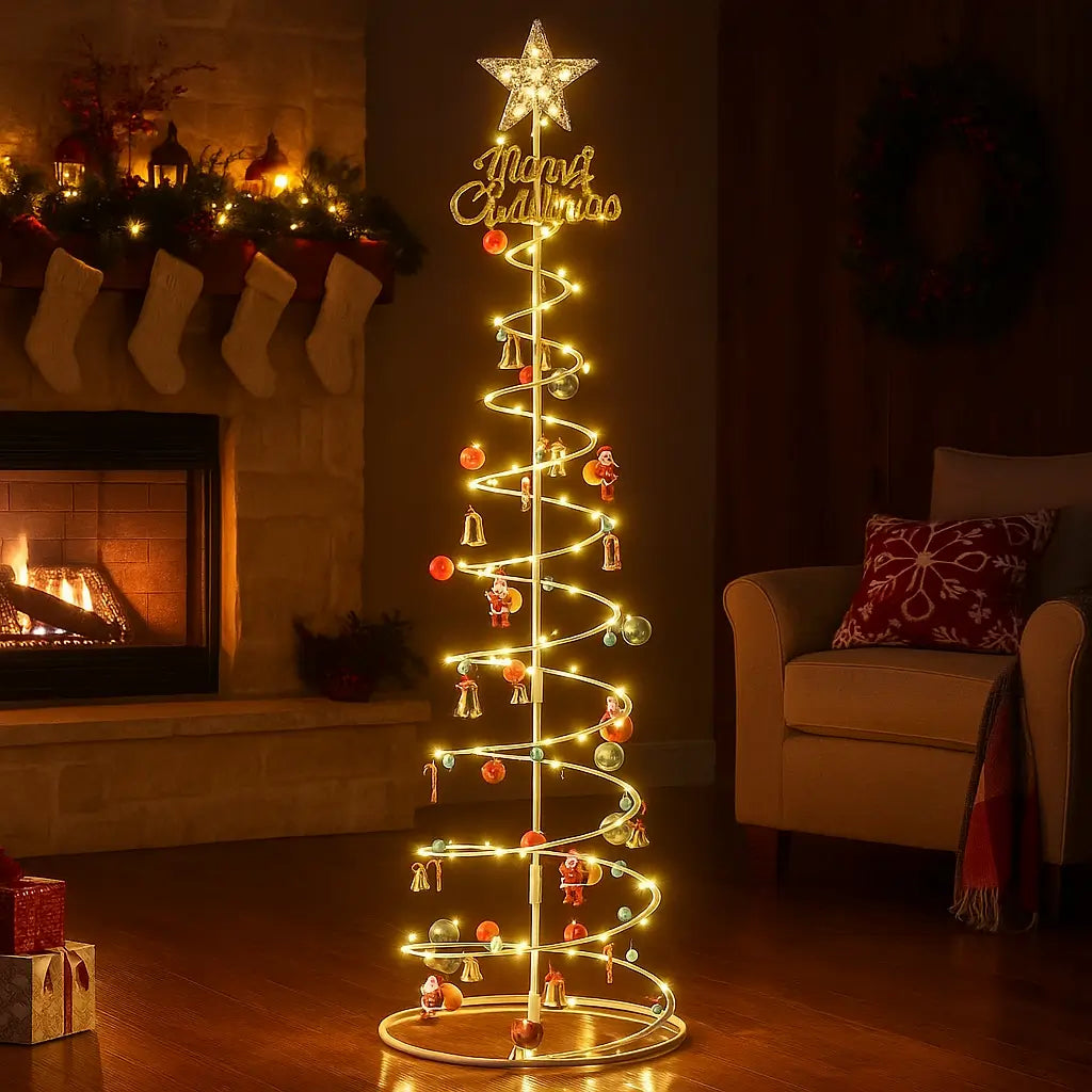 Árvore de Natal Dobrável com LED 1,80 Metros – Acompanha Enfeites