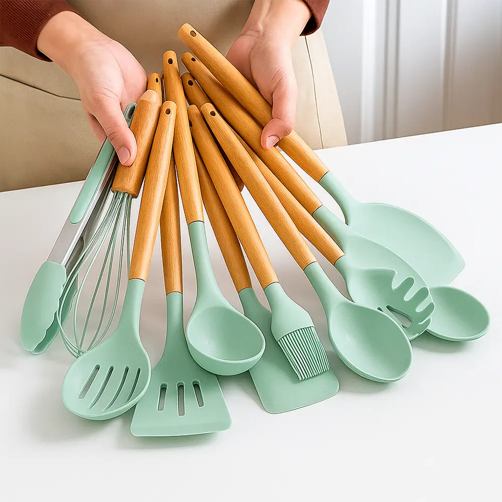 Kit Cozinha Fácil – Jogo de Cozinha com 12 Peças de Silicone