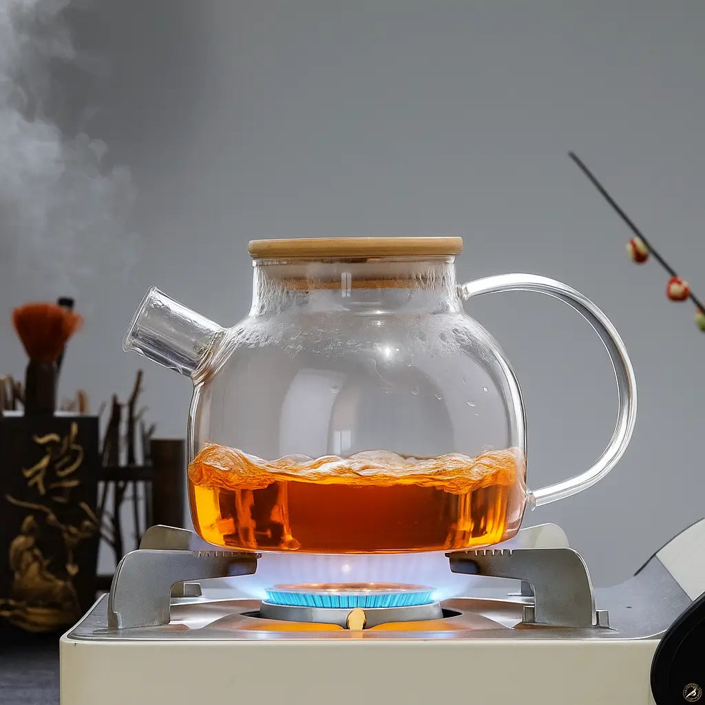 Chaleira de Vidro NatureTea 1L – com Tampa de Bambu