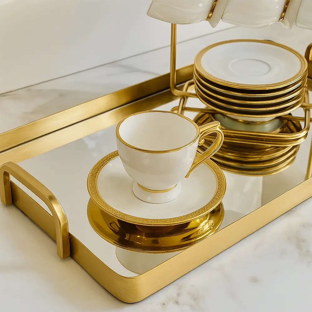 Jogo de Xícaras Douratta 90ml com Pires – 12 Peças de Porcelana