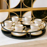 Jogo de Xícaras Douratta 90ml com Pires – 12 Peças de Porcelana