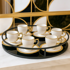 Jogo de Xícaras Douratta 90ml com Pires – 12 Peças de Porcelana