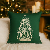 Capa de Almofada Natalina Tudo Sobre Ele – Verde ou Vermelha 45x45cm