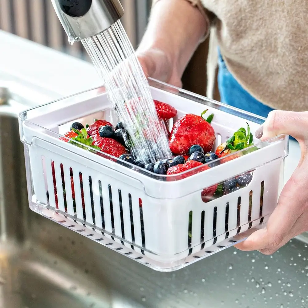 Kit Potes com Drenagem para Geladeira FreshBox – 2 ou 4 Unidades 3,8L